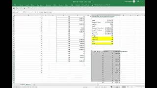 Excel creating probability distribution and histogram