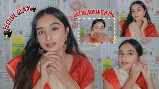 Ashtami GRWM!✨ //Durga Puja Festive Glam💞