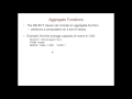 SQL: Removing Duplicates; Aggregate Functions