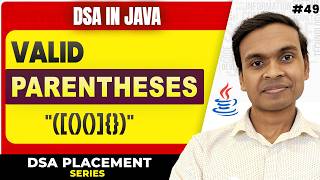Valid Parentheses in Java | Stack Interview Problem | LeetCode 20 | DSA in Java #49