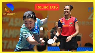 Round 1/16 | Miwa Harimoto (Japan) vs Manika Batra (India) | Asian Championships 2024