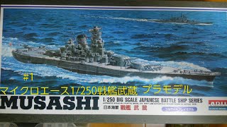 （マイクロエース1/250）#1　戦艦武蔵プラモデル