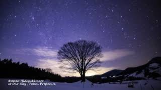 【積雪のある六呂師高原の星空】2020.12.24/ 福井県大野市