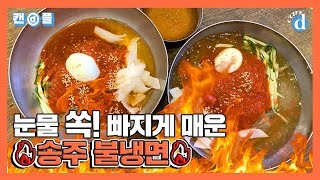 [canⓓ]  눈물 쏙! 빠지게 매운 '송주 불냉면' 본점가서 먹어본 후기