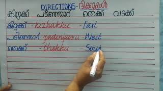 Directions/Dikkukal/Kizhakku/Padinjaaru/Thekku/Vadakku @Srees788 Srees Aksharamala