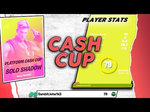 9th in the Solo Cash Cup ( settings)