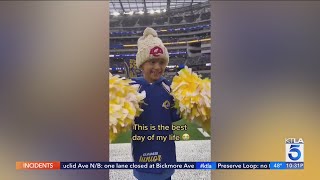 Young California cancer patient fulfills dream of joining L.A. Rams cheerleading