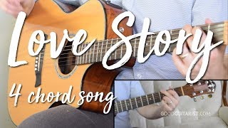 "Love Story" Easy Guitar Tutorial (No Capo) | Taylor Swift