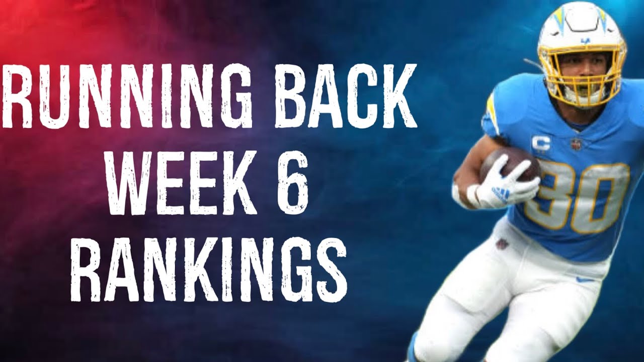 Top 36 Running Back Rankings Week 6 Fantasy Football - YouTube