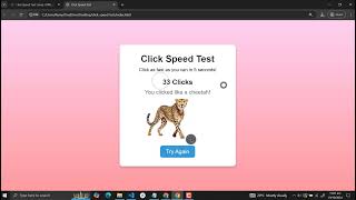 Click Speed Test Using HTML, CSS and JavaScript with Source Code