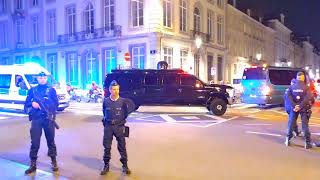 Arrival motorcade with President Biden @ USA Embassy Brussels. (23/03/2022 21:48 CET)