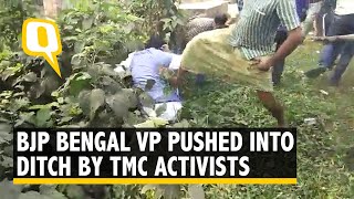 Bengal BJP Vice President Kicked Into a Ditch By TMC Activists | The Quint