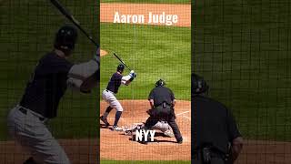 NYY Captain Aaron Judge gets plunked in the leg.  New York Yankees spring training 2023 vs Detroit