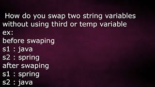 How do you swap two string variables without using third or temp variable in java by java temple