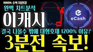 이캐시 코인전망 완벽 차트분석! 결국 나올수 밖에 대형호재 1200% 이유 3분전 속보! 빠른 확인하세요! #이캐시 #이캐시코인 #이캐시코인전망