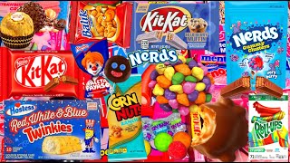 New 101 Candy Snacks Sweets Colored Candies Rainbow Pink Purple Yellow Red Blue Brown Foods Opening