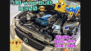 Gavin’s 720whp Lexus Is300 turbo naT 2jzge vvti Ge-T built 2jz gte rod motor Cnc head dyno