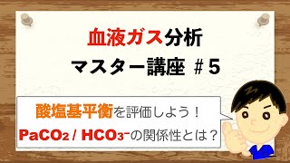 【血液ガス マスター講座＃5】酸塩基平衡を理解する！PaCO2 / HCO3−の関係性を抑えよう！