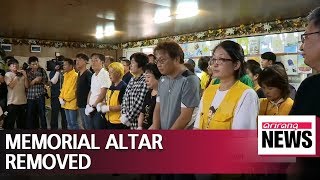 Sewol Ferry memorial altar in Paengmok Port removed