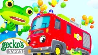 Flying Fire Truck Chaos |  Gecko's Garage | Rob the Robot & Friends - Funny Kids TV