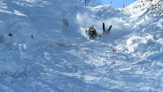 RUNAWAY SNOWMOBILE COMING DOWN HILLCLIMB | Just Snowmobiles