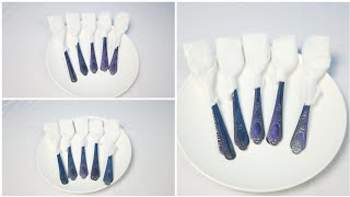 EASY FORK AND SPOON WRAP NAPKIN FOLDING