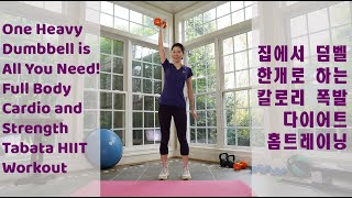 IntervalUp 40 Minute One Dumbbell Full Body Cardio & Strength Tabata HIIT Workout 집에서하는 전신 다이어트 운동