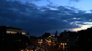 Wrocław  in the evening in 4k UHD fast motion time-lapse