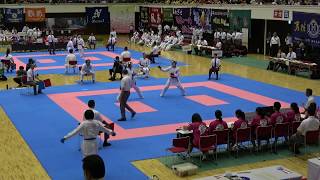 2018IH 空手道 女子 個人組手1回戦 澤島さくら 華頂女子（京都府） 対 串間友海 博多学園博多（福岡県）