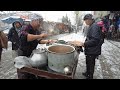 Snow day  Street food In  Kabul Afghanistan