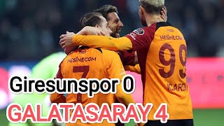 Giresunspor 0-4 Galatasaray Tüm Goller Maç özeti |  HD