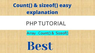 PHP Array: Count() & Sizeof() functions #php