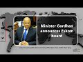 Public Enterprises Minister Pravin Gordhan announces Eskom board