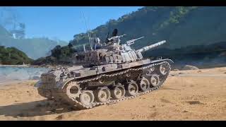 RC Tank 1/16 scale Tongde IDF M60 ERA beach run