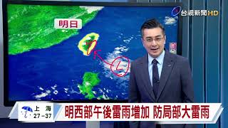 【0710台視晚間氣象】明日水氣增加 東半部局部短暫雨