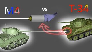 M4A3 Sherman vs T-34 | 75mm M61 APC vs High Hardness Armor | Penetration Simulation