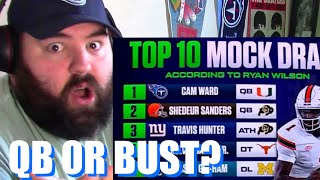 Tennessee Titans fan reaction to CBS Sports predicting the Titans will take a QB in the NFL Draft