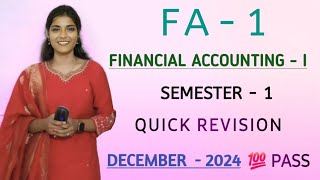 FA 1 || FINANCIAL ACCOUNTING 1 || SEMESTER 1 || QUICK REVISION|| 💯 PASS || O.U ‎@shivanipallela 