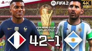 FIFA 23 - Mbappe vs Messi || France vs Argentina 42-1 || 2022 World Cup Final [ PS5 4K HDR ]