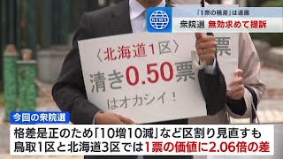 「１票の格差」衆院選の無効を求めて提訴　有権者最少の鳥取１区と最多の北海道３区では約２倍の格差　代理人「倍の人数を国会議員を道民は送り出せてよい」