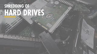 Shredding of hard drives with an UNTHA Shredder