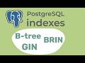 PostgreSQL indexes. B-Tree, GIN, BRIN. What's the difference? Easy explanation.