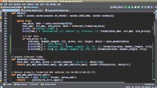 Python Network Packet Sniffer Tutorial - 6 - Displaying Packet Data
