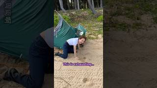 Setting Up a Tent in Strong Winds