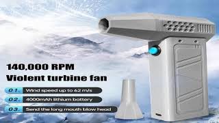 2024 Mini Turbo Jet Fan 140000RPM Brushless Motor Adjustable wind speed Handheld Duct Fan