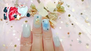 聖誕美甲 金絲線造型 流行應用＊單元９＊【FunFun Nail】美甲教學 nail tutorial 凝膠指甲 DIY gel nail