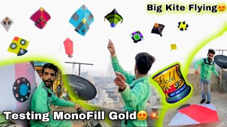 Kite Flying With MonoFill Gold❤️💥 Big Kites Flying😍Testing Monofill Gold😍 #kitevlogs #vip56