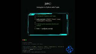 join with Tuple | python tutorial #shorts #python #pythonprogramming
