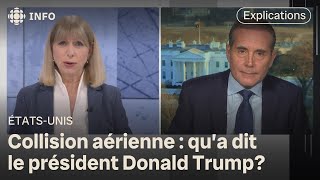 Donald Trump réagit à la collision survenue entre un avion et un hélicoptère à Washington