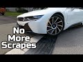 BMW i8 won't scrape with Pyle Driveway Curb Ramps!